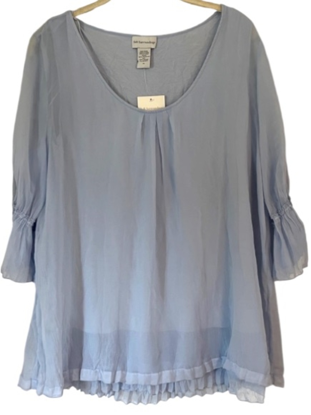 Soft Surroundings NWT Chiffon Fairylike 3/4 Sleeve Top Sz Petite Medium